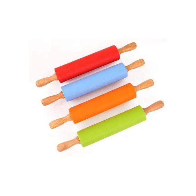 Silicon Non-Stick Rolling Pin With Wooden Handle
chapati,mandazi rolling pin medium