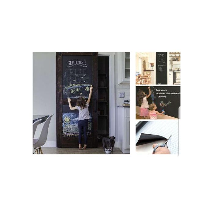Durable Black Chalkboard Wall Paper Clear Dry Erase Board Sticker