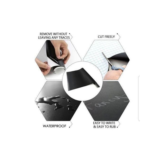 Durable Black Chalkboard Wall Paper Clear Dry Erase Board Sticker