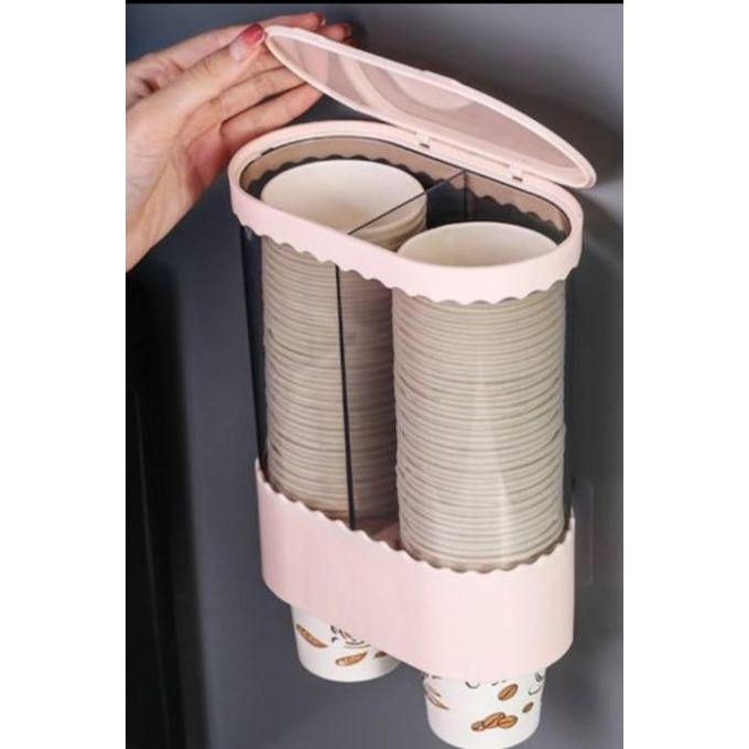 Twin Disposable Cups Dispenser Wall Mounted Cup Holder& disposable cups