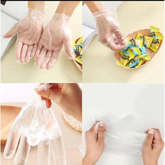 Multipurpose Safe Hands Protective Disposable Food Handling Polyethylene Gloves
100Pcs Plastic Clear Disposable Gloves