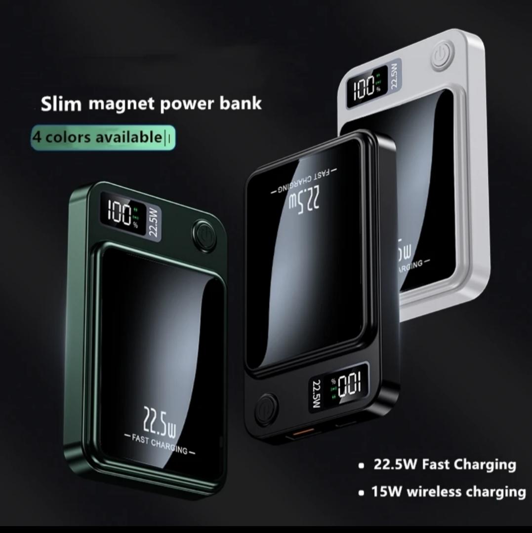 Magnetic Battery, 10,000mAh, 20W USB-C Power Delivery Power Bank, Magsafe-Compatible for iPhone 16/15/14/13/12