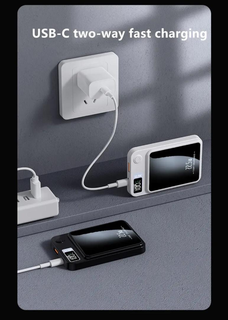 Magnetic Battery, 10,000mAh, 20W USB-C Power Delivery Power Bank, Magsafe-Compatible for iPhone 16/15/14/13/12