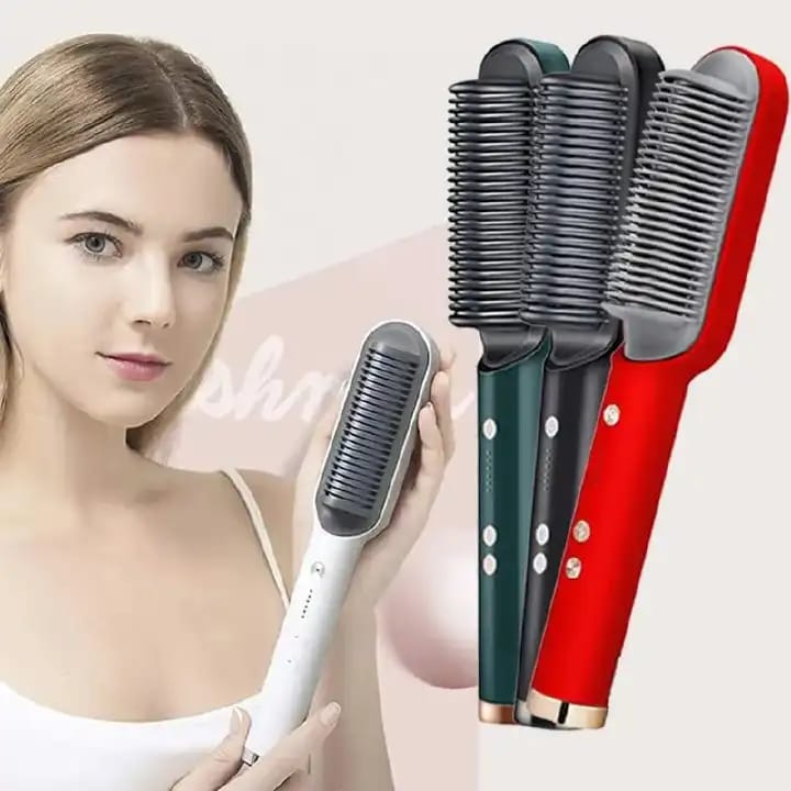 2 In 1 Hot Air Hair Styling Comb Electric Hair Straightener Hot Brush Blow Dry Hair Dryer📍