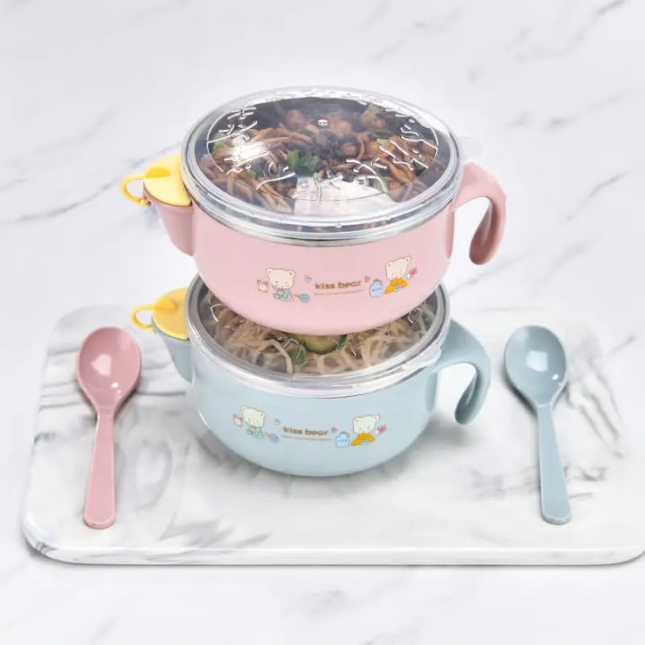 😋Serve & Dine In Style 🥗🥗Baby feeding bowl with spoon. Made of Best Food Grade Certified Plastic – Polypropylene and is BPA Free and FDA Approved.