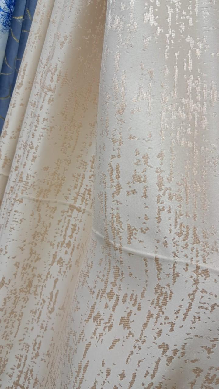 3 piece printed quality window and door curtains (cream in colour)