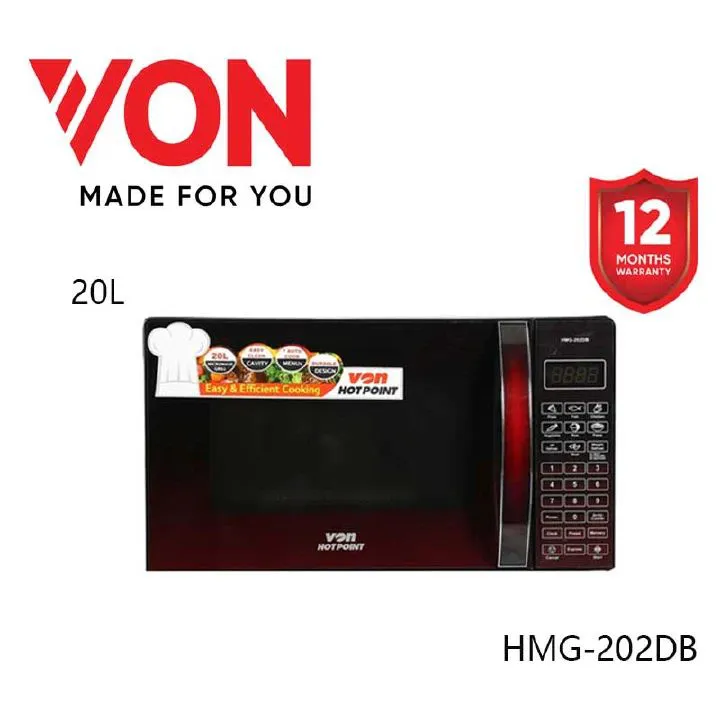 BRAND NEW Von digital memory cooking VAMS-20DGB Microwave 20L 700W Digital control Touch control panel 7 auto cook menus