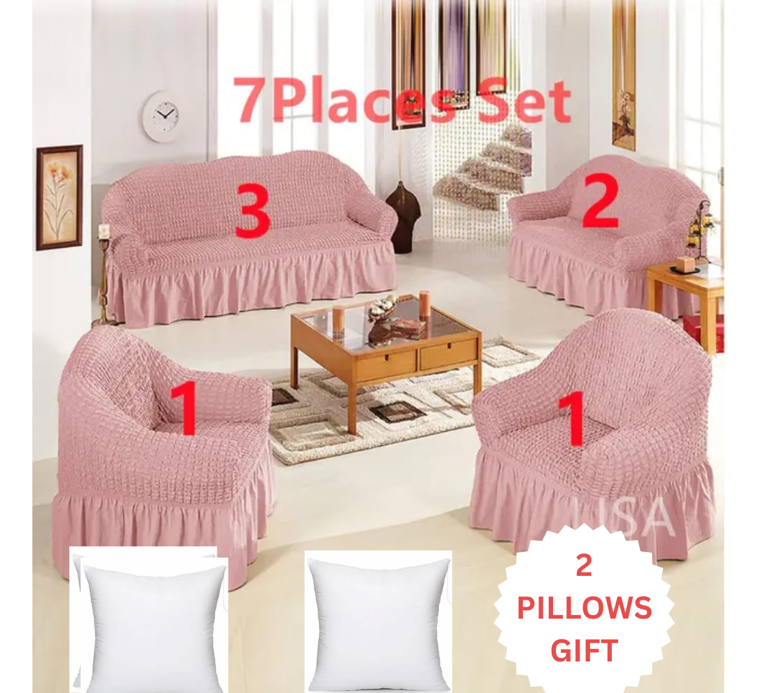 Improve and glam your home with high-quality stretchy Bubbled Loose/Slip/Sofa/ seat covers with bold protection, sleek style, and ultimate comfort. Fit for a 5 seater (3:1:1) and 7 seater (3:2:1:1)