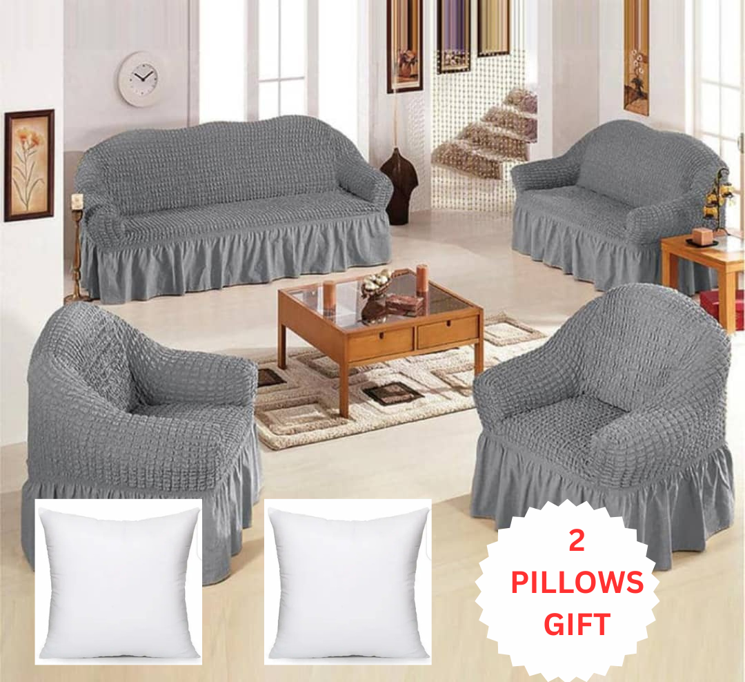 Improve and glam your home with high-quality stretchy Bubbled Loose/Slip/Sofa/ seat covers with bold protection, sleek style, and ultimate comfort. Fit for a 5 seater (3:1:1) and 7 seater (3:2:1:1)