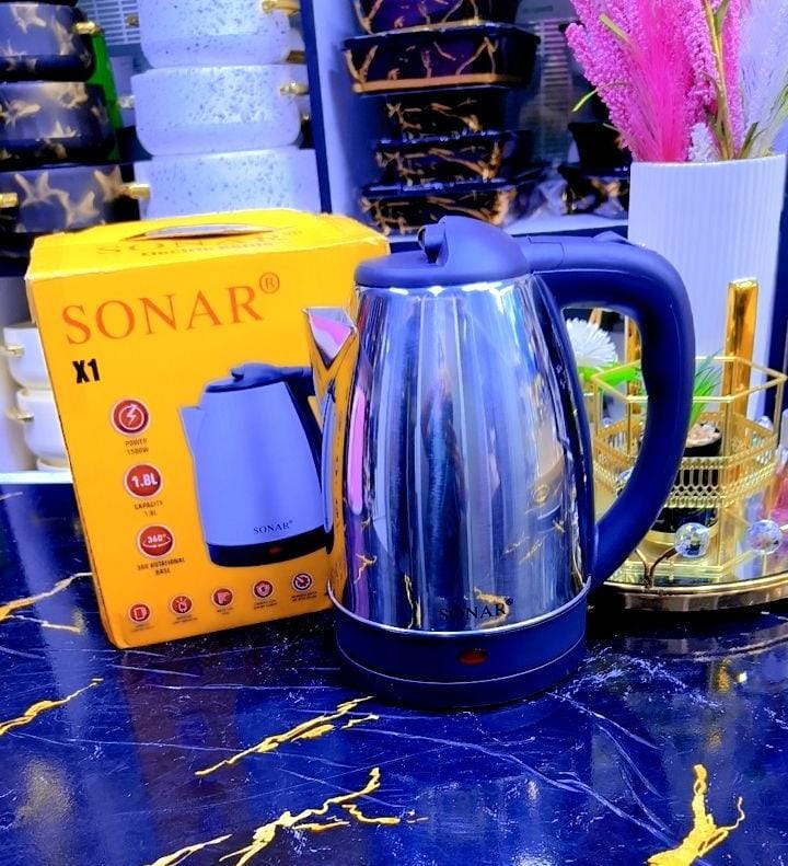Special Offer】Sonar 1.8L 1.5M Power Cord 1500W Stainless Steel Electric Kettle Energy Efficient Heater Jug Cordless Electric Kettle X1 With Ipcone KETTLE JUST FOR YOU