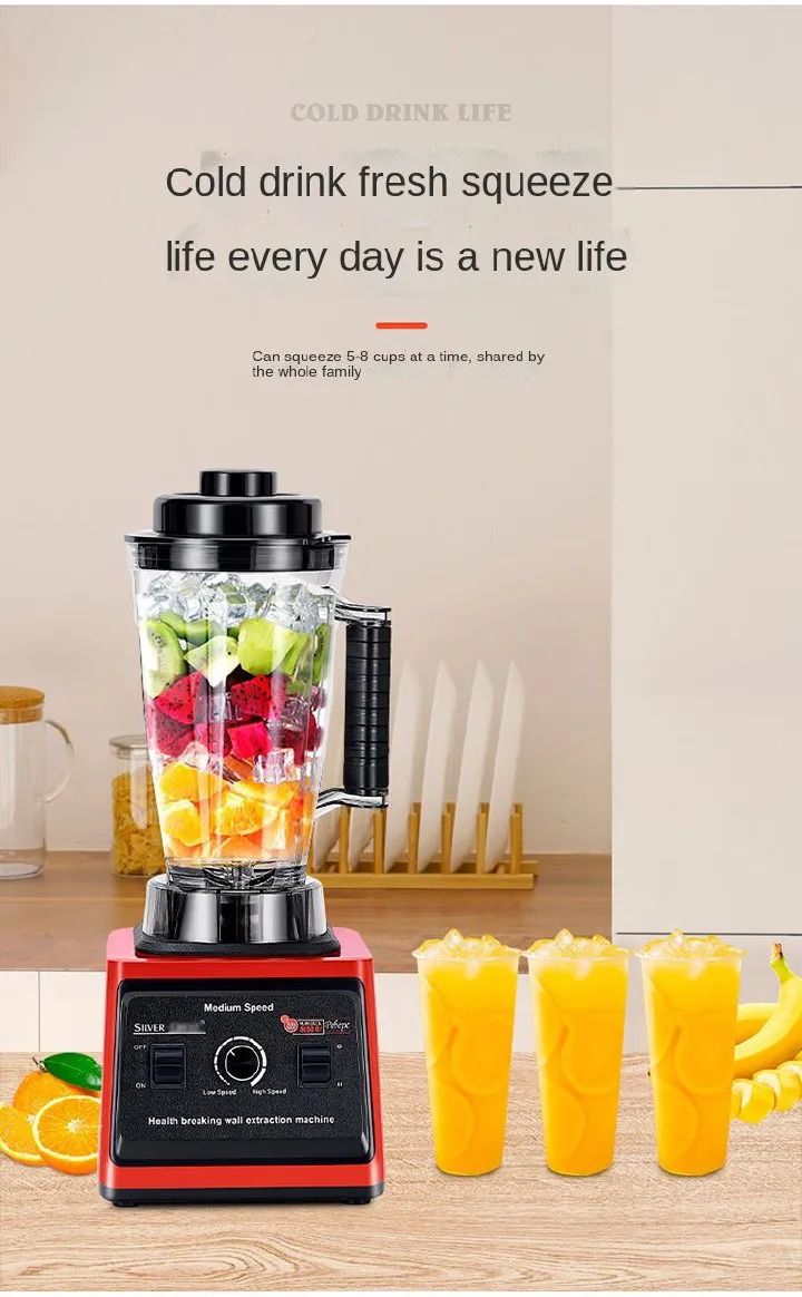 PROMOTION!!! 4500W High Speed Blender 3L Multifunction 2 in 1 Silver Crest Blender Heavy Duty Commercial Blender for Fruit MODEL SC-1589 Heavy.