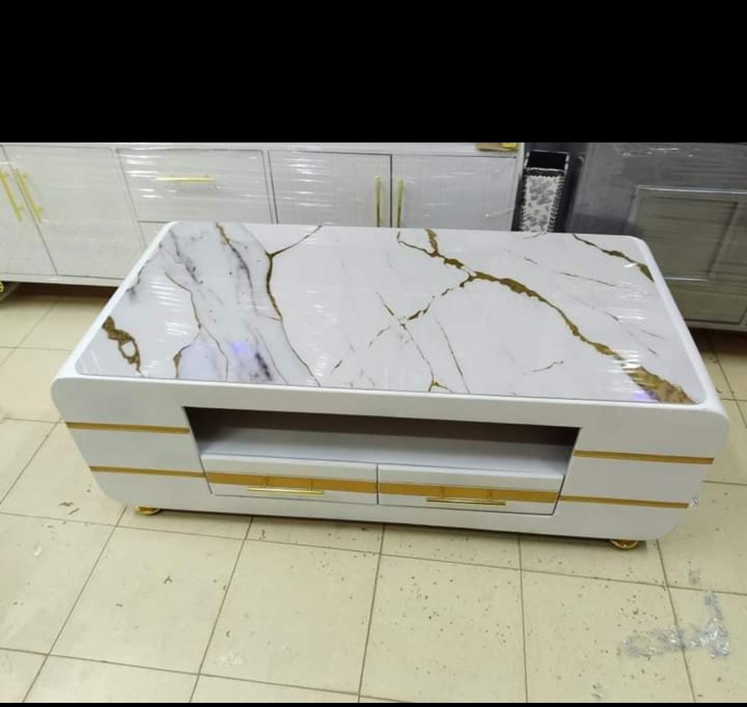 New Arrival High Profile Luxurious Coffee tables with Marble Effect Suitable for your Home Use, Office Use and AirBnB Use