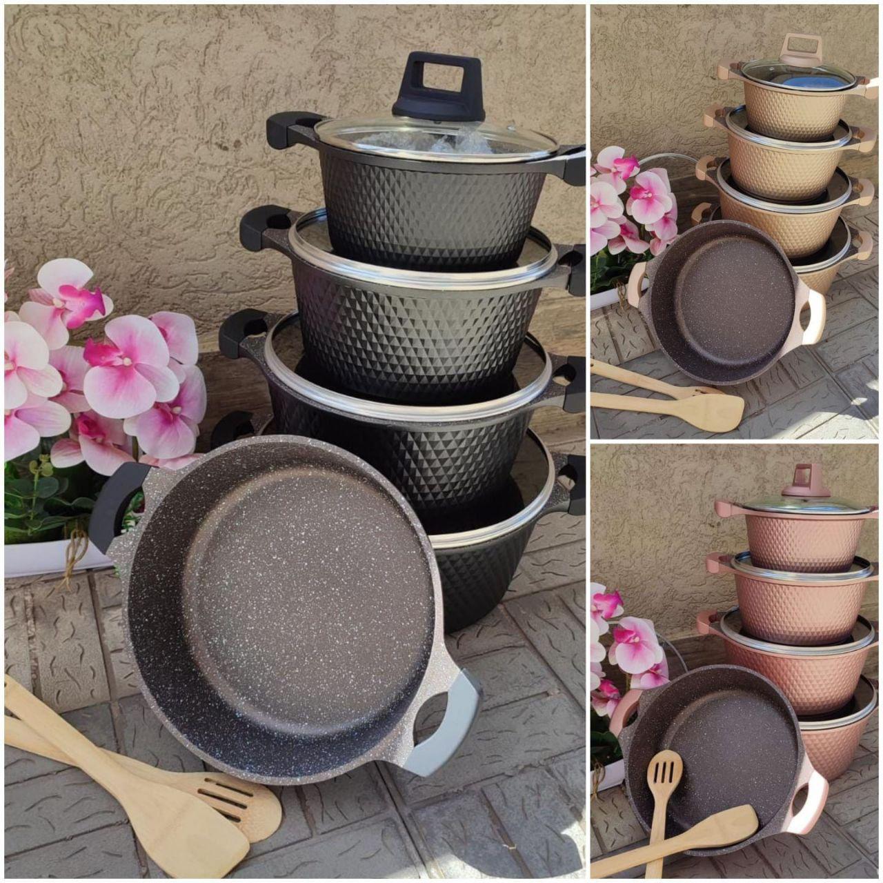 LIMITED OFFER! Edenberg Cooking Pots Sufuria 10pcs Granite Nonstick Cookware Set