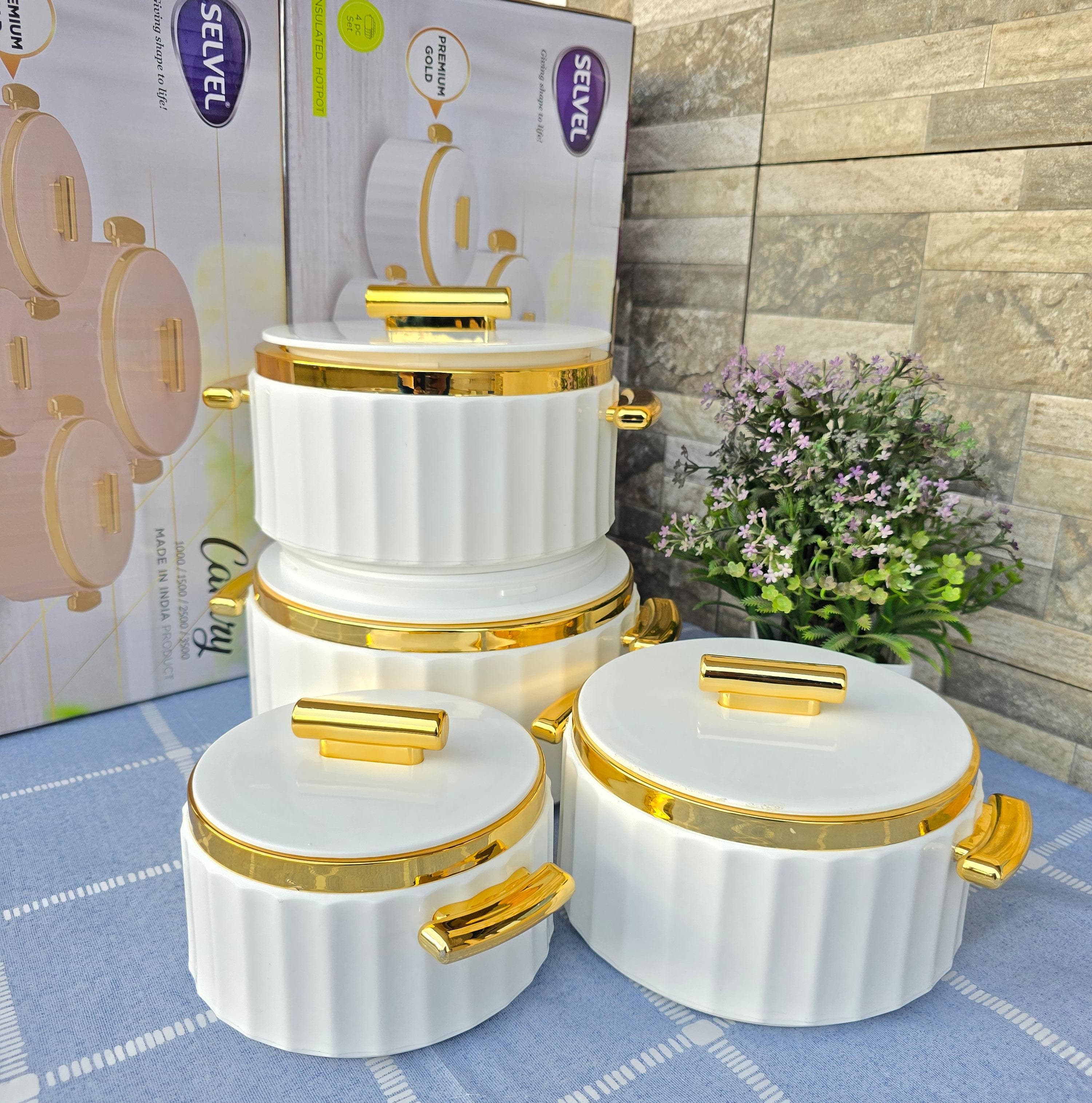 ✨ RoyalServe 4-Piece Selvel Carnry Hotpot Set 🍲🇹🇷 – 1000 mls, 1500ml, 2500ml & 3500ml | Home & Office Elegance 🏡💼