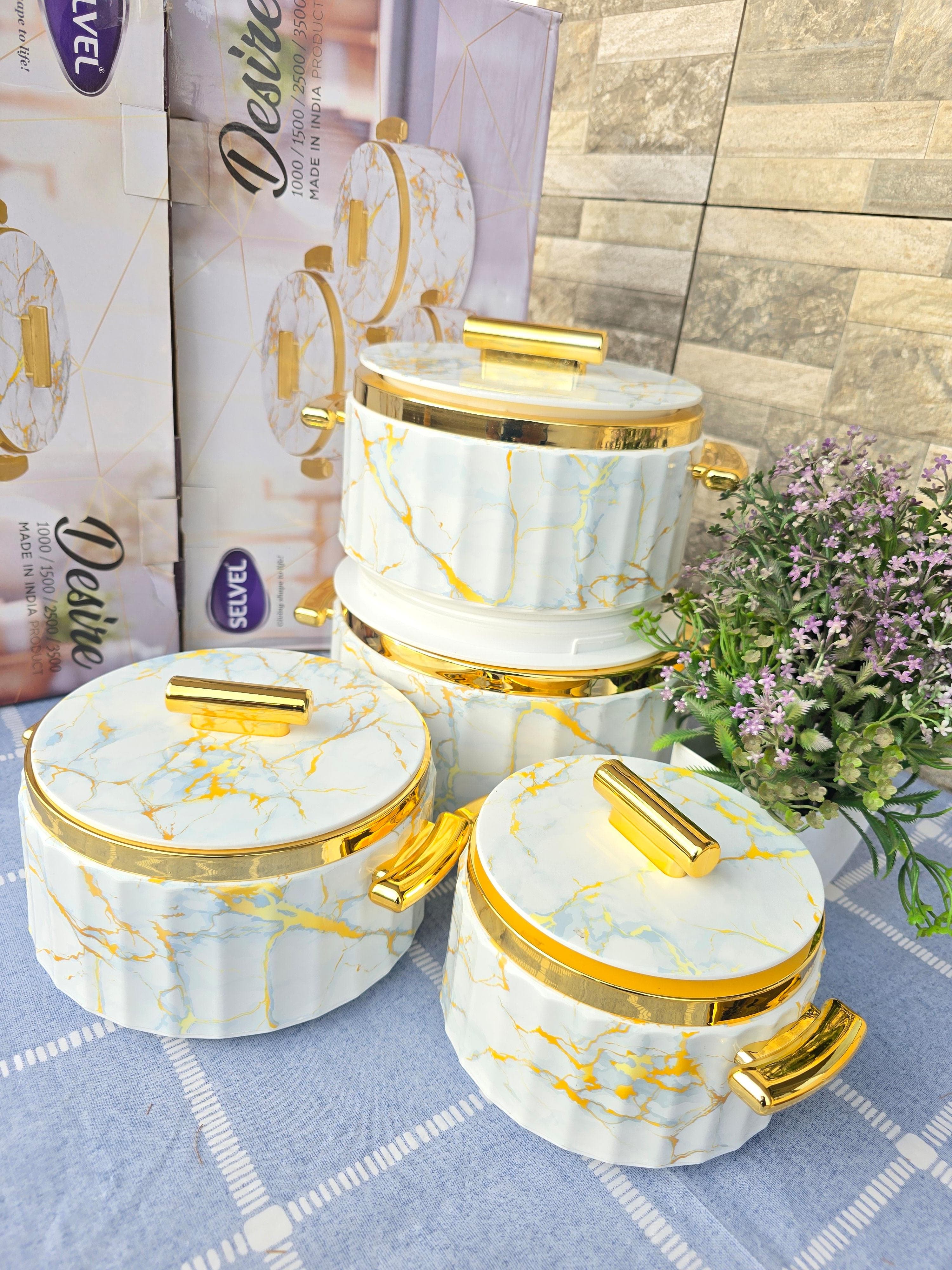 ✨ RoyalServe 4-Piece Selvel Carnry Hotpot Set 🍲🇹🇷 – 1000 mls, 1500ml, 2500ml & 3500ml | Home & Office Elegance 🏡💼