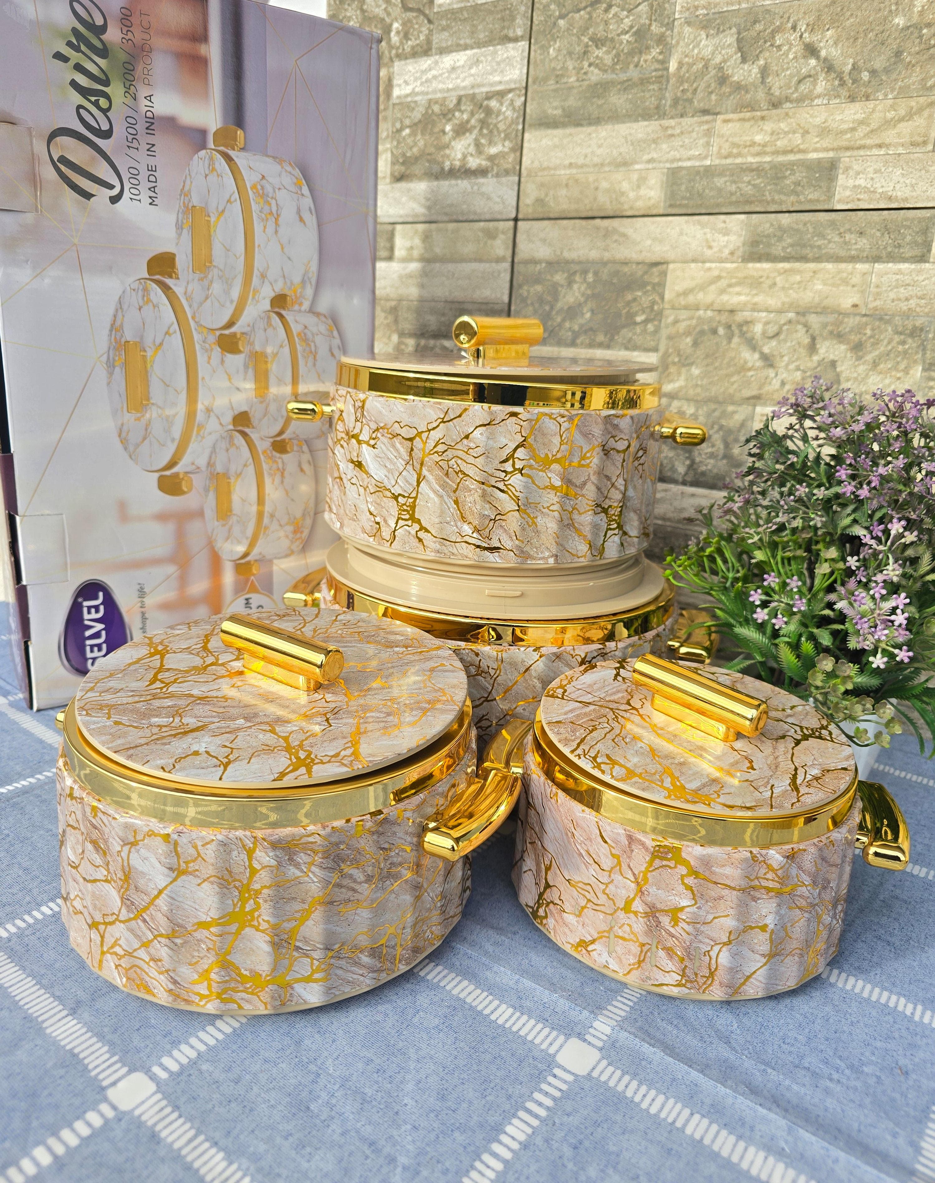 ✨ RoyalServe 4-Piece Selvel Carnry Hotpot Set 🍲🇹🇷 – 1000 mls, 1500ml, 2500ml & 3500ml | Home & Office Elegance 🏡💼