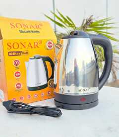 Special Offer】Sonar 1.8L 1.5M Power Cord 1500W Stainless Steel Electric Kettle Energy Efficient Heater Jug Cordless Electric Kettle X1 With Ailyons Iron Box JUST FOR YOU