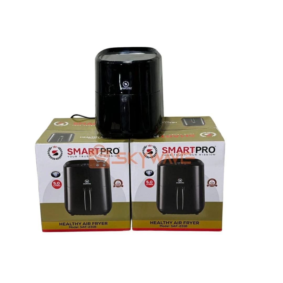 ✨ NEW ARRIVAL SMARTPRO 5L Luxury Air Fryer 🍟🔥 | 1500W Power ⚡ | 360° Air Circulation 🔄 | Touch Controls 🖱️ | Sleek Black & Gold Design 🖤💛 | Multi-Purpose Kitchen Essential 🍗🥦