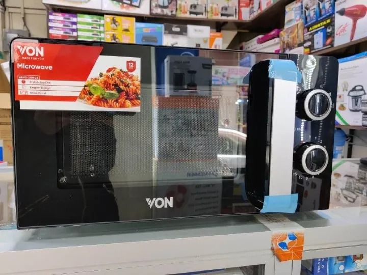 🍽️🔥 Von 20L Analogue Microwave Oven Model 20MGX – Classic Design with Timer Control ⏱️, Even Heating 🍛, & Compact Elegance for Every Kitchen 🏡✨ Your Everyday Cooking Companion! 💫