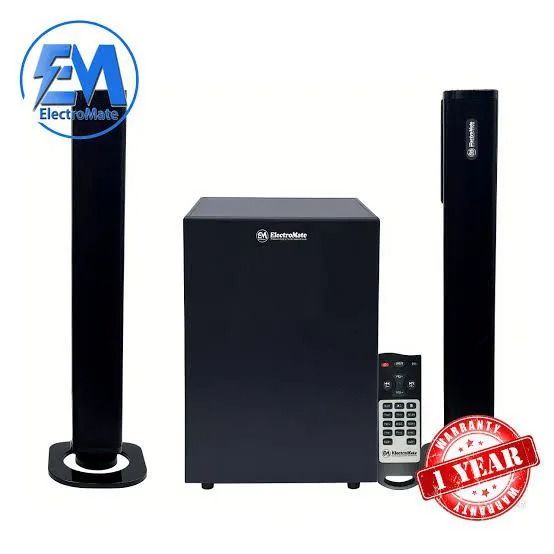 🔥 Electromate WF-2001 2.1 Channel Home Theatre Speaker 🎶 Deep Bass Woofer 💥 Crystal Surround Sound 📱 Bluetooth/USB/FM 🔊 1-Year Warranty Included 🛡️🎧