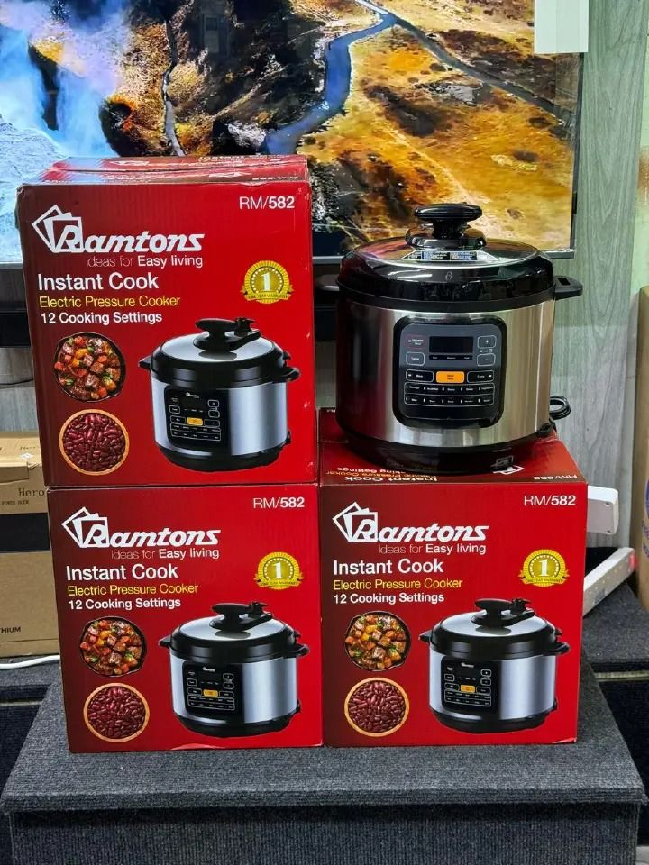 🔥Ramtons 6L Smart Electric Pressure Cooker RM/582 – One-Touch Cooking, Non-Stick Pot & 9 Safety Features | 1-Year Warranty Included✨