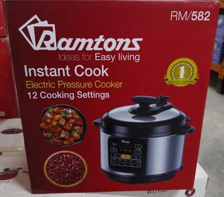 🔥Ramtons 6L Smart Electric Pressure Cooker RM/582 – One-Touch Cooking, Non-Stick Pot & 9 Safety Features | 1-Year Warranty Included✨