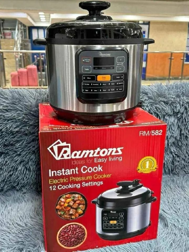 🔥Ramtons 6L Smart Electric Pressure Cooker RM/582 – One-Touch Cooking, Non-Stick Pot & 9 Safety Features | 1-Year Warranty Included✨