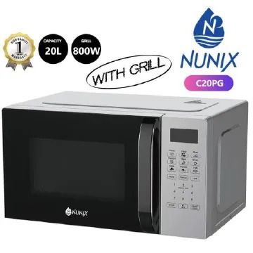 🔥🍲 NUNIX 20L Digital Microwave Oven Model C20PG with Grill – Compact, Stylish & Multi-Functional | Quick Heating, Defrosting, Grilling & Easy Digital Controls for Daily Cooking 🍗✨