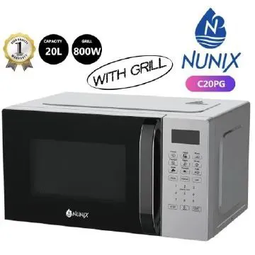 🔥🍲 NUNIX 20L Digital Microwave Oven Model C20PG with Grill – Compact, Stylish & Multi-Functional | Quick Heating, Defrosting, Grilling & Easy Digital Controls for Daily Cooking 🍗✨