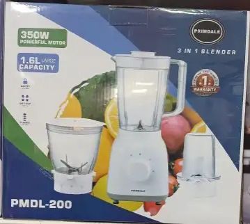 3 in 1 Primdale Blender PMDL-200 – Powerful Blender with Grinder & Chopper Attachments | Durable Stainless Steel Blades, Multipurpose & Easy to Clean 🍹✨