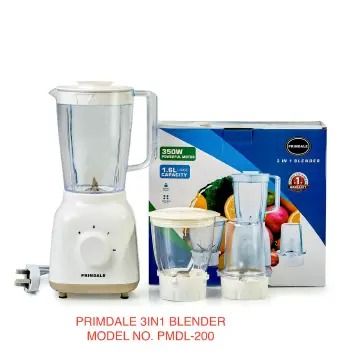 3 in 1 Primdale Blender PMDL-200 – Powerful Blender with Grinder & Chopper Attachments | Durable Stainless Steel Blades, Multipurpose & Easy to Clean 🍹✨