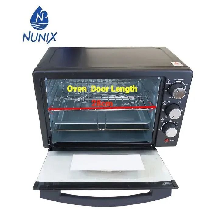 Nunix E20-R 20 L Electric Oven with Rotisserie | 1280 W Power, Stainless Steel Housing, 60-Minute Timer, 100-250 °C Adjustable Temp | Compact & Versatile Kitchen Appliance 🍗🔥