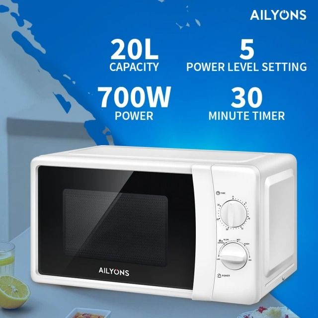 Ailyons 20L Microwave Oven LMO-2001 🍽️ | Compact & Stylish Design ✨ | Fast Heating, Reheating & Defrosting ✅ | Easy-to-Use Controls & Durable Build ⚡
