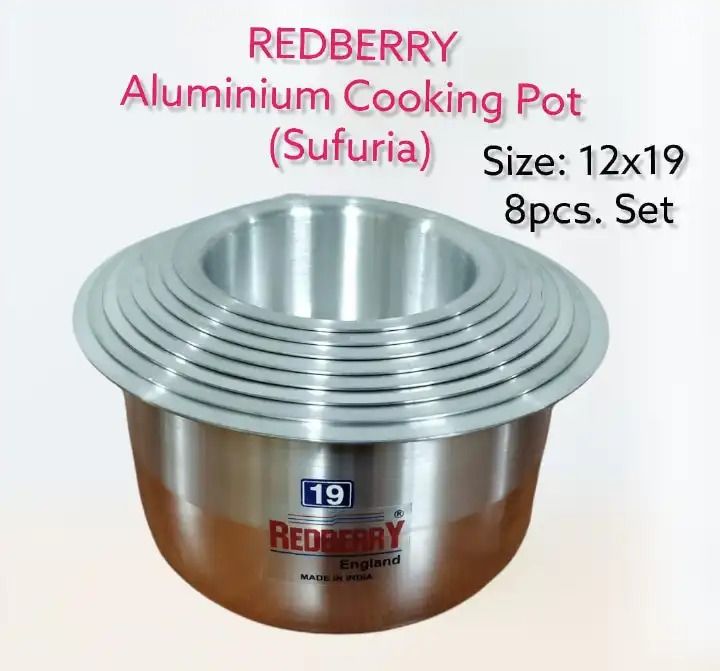 🍲Heavy Gauge Redberry 8PCS / 12PCS Stainless Steel Aluminium Sufuria Set – Heavy-Duty Cookware for Gas, Charcoal Jiko & Firewood | Fast Heating, Long-Lasting & Family-Size Cooking