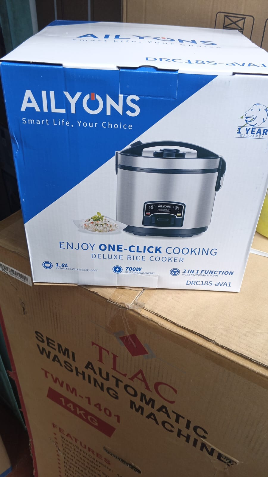 🍚 AILYONS RCX-18B01 1.8L Non-Stick Rice Cooker 3 IN 1– Compact, Efficient & Stylish Kitchen Essential ✨