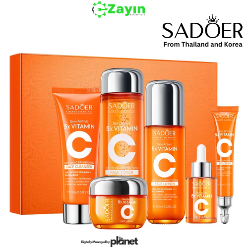 SADOER Hot Selling Organic 5x Vitamin Multi-Effect Repair 6-piece Set Beauty Product Vitamin C Brightening Skin Care Set
5x Vitamin C  Skincare Set  Face Serum, Toner, Cleanser, Eye cream Moisturizer