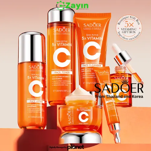 SADOER 5X Vitamin C Brightening Skin Care Set – 6-in-1 Facial Kit
Korean skincare pack
Brightening & Hydrating Face Kit
Anti-Aging Vitamin C Face Set
Korean Skincare Vitamin C Bundle
Sadoer skincare