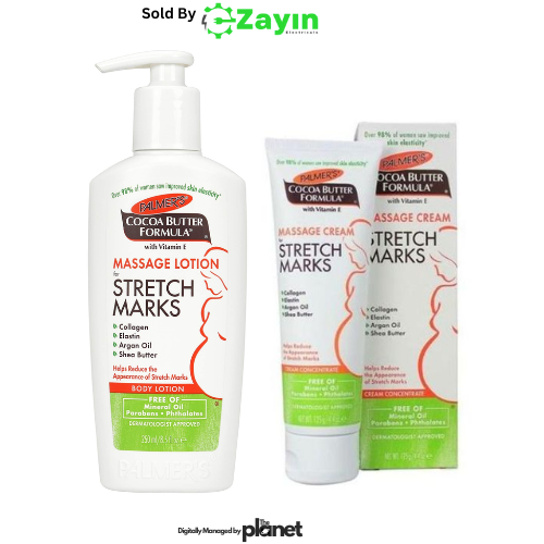 Palmer’s Stretch Mark Combo Set
Pregnancy Body Lotion + Cream Pack
Palmer’s Cocoa Butter Skin Care Set
Anti-Stretch Mark Cream and Lotion Kit
Collagen & Vitamin E Moisturizing Set