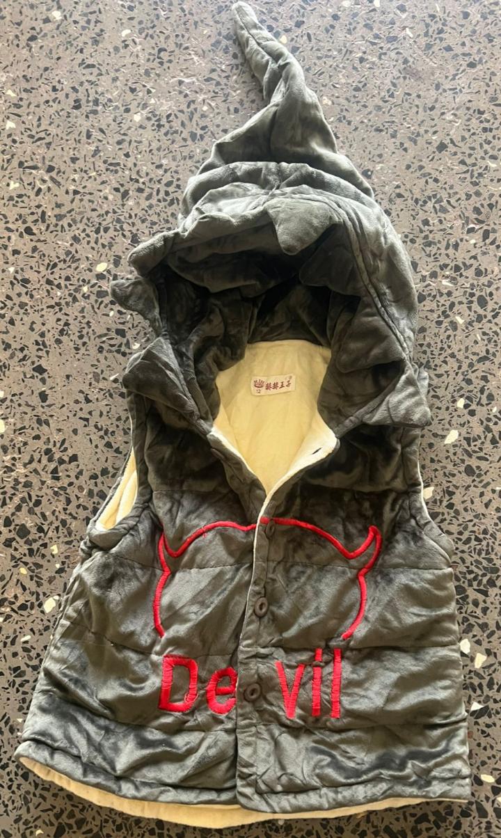 Thrift Sweater for Kids. Kids Half Sweater with a hood, 2 Years