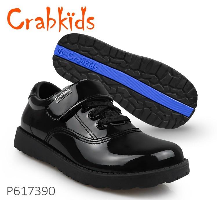 Crabkids School Shoes. Boys School Shoes. Wetlook School Shoes for Boys. Can also be used as Official Wear. Size 25-42. Small Fitting, Pick Next Size