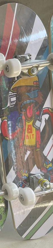 Long Skate Board 80cm long
✅With Grip Tape/ Antislide at the top
✅Rubber wheels 
✅Cool Graffiti designs