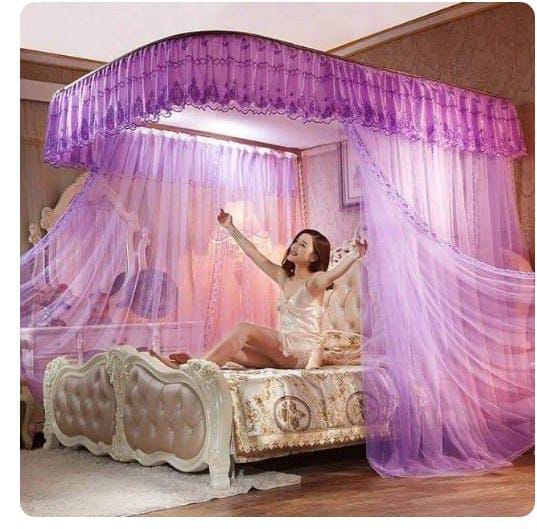 Two Stand Mosquito Net with Sliding Rail. Sizes; 4*6, 5*6, 6*6.