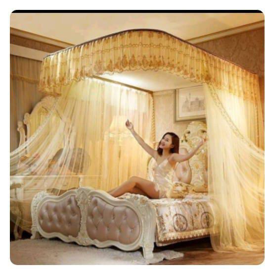 Two Stand Mosquito Net with Sliding Rail. Sizes; 4*6, 5*6, 6*6.