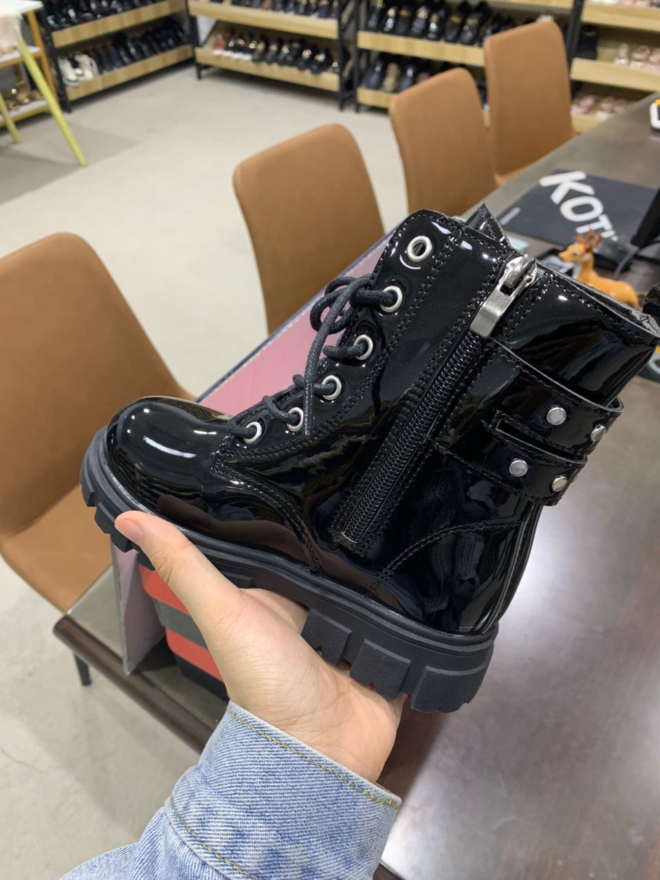Kids Shoes- Boots. Kids Unisex Wetlook Boots. Kids Boots. Unisex Boots. Normal Fitting