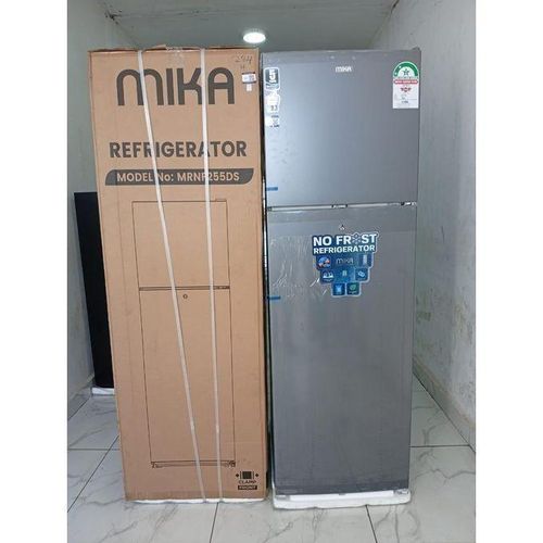 Mika Fridge, 255L, 2 Door Top Mount Freezer No Frost (Frost Free), Dark Silver, Home Use And Suitable For Hotels.