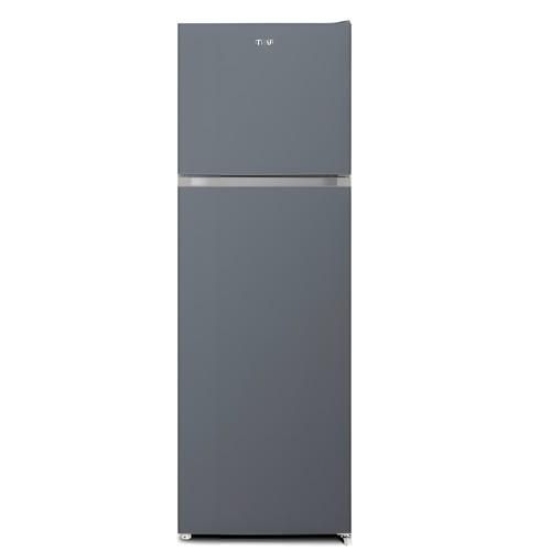 Mika Fridge, 255L, 2 Door Top Mount Freezer No Frost (Frost Free), Dark Silver, Home Use And Suitable For Hotels.