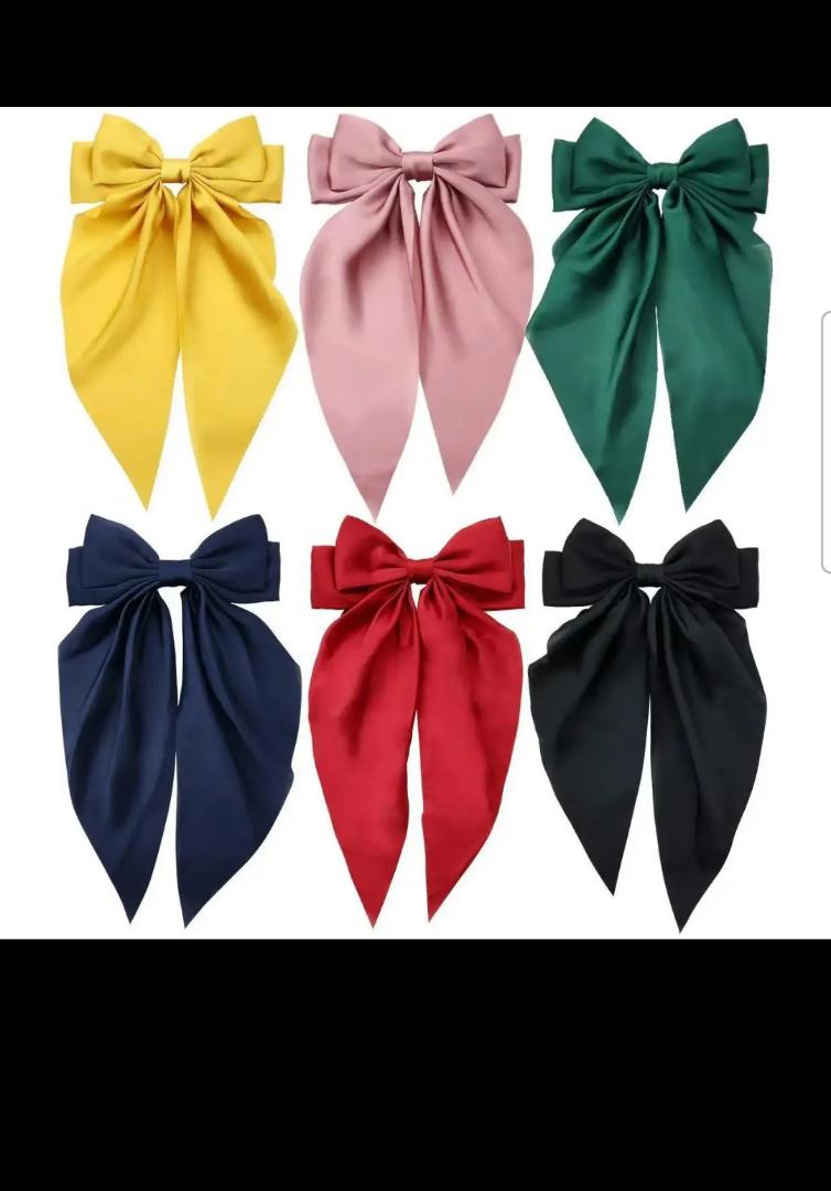Hair Bows For Women Large Bow Hair Clip Soft Long Tails Metal Clips Bow Tie Hair Clip For Women Girls Accessories