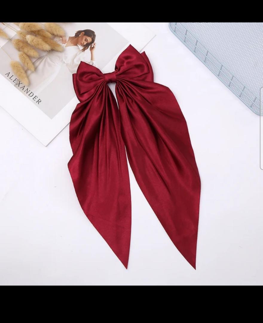 Hair Bows For Women Large Bow Hair Clip Soft Long Tails Metal Clips Bow Tie Hair Clip For Women Girls Accessories