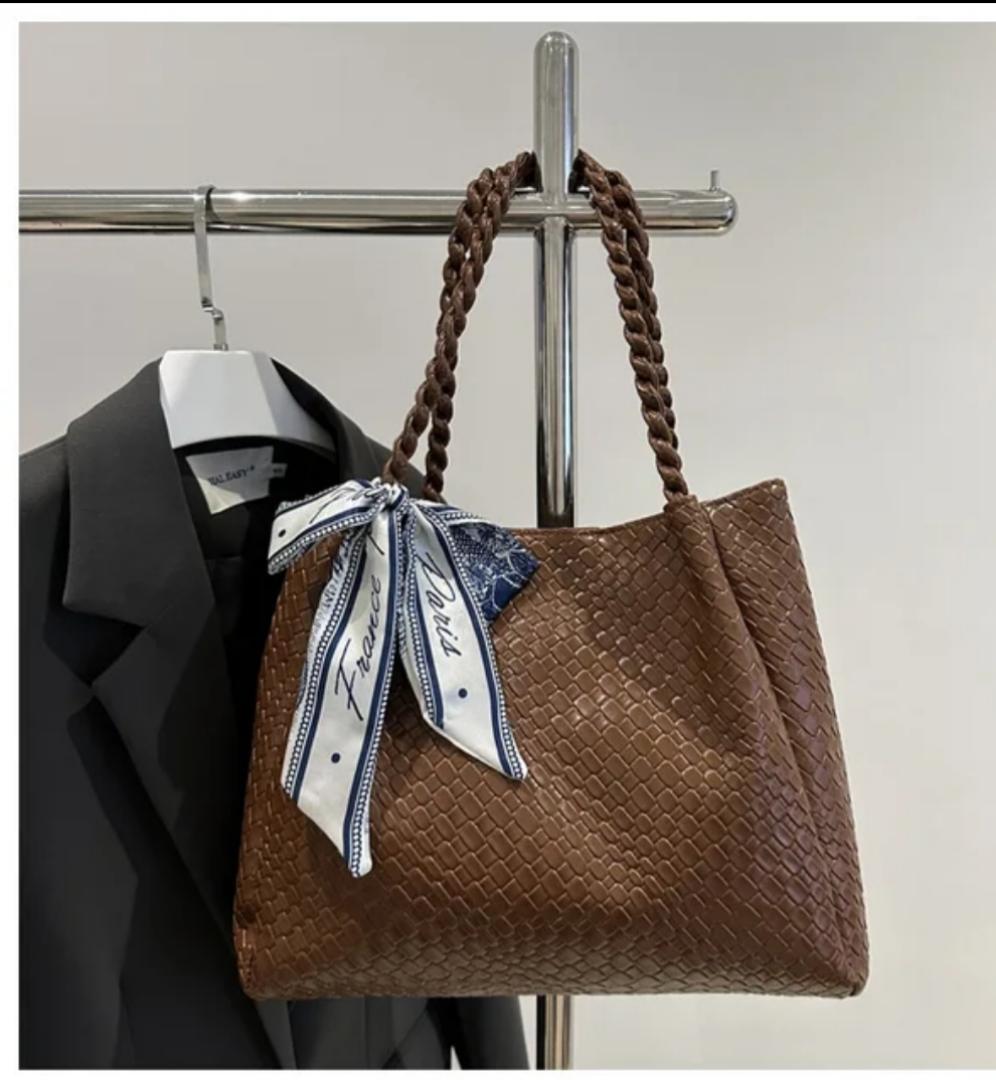 women new silk tote handbag with scarf hot selling delivery in 2 to 5 days