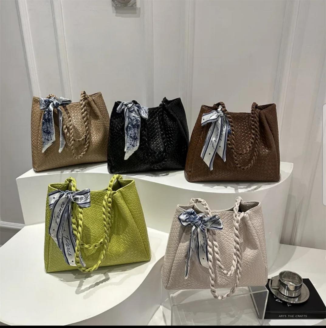 women new silk tote handbag with scarf hot selling delivery in 2 to 5 days